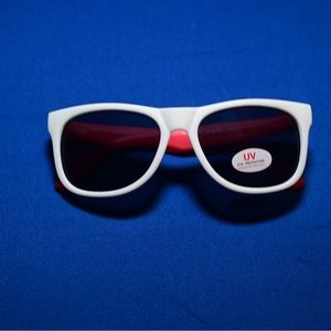 White Frame, Red Brim Shades